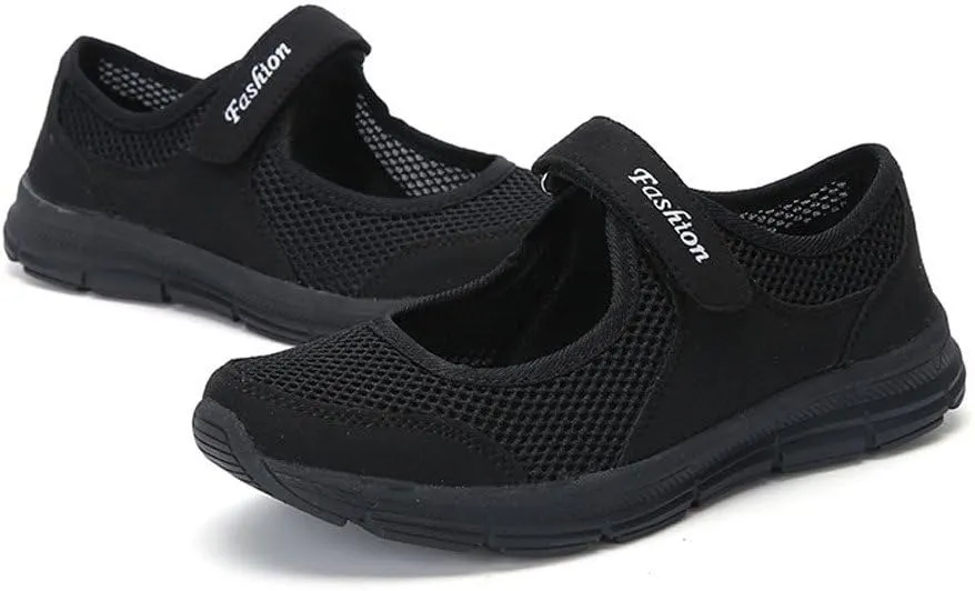 Women's Fashion Sneaker Mesh Slip On Black Non Slip Shoes for Women Comfortable Walking Shoes Women Arch Support Womens Navy Loafers Heeled Sneakers for Women