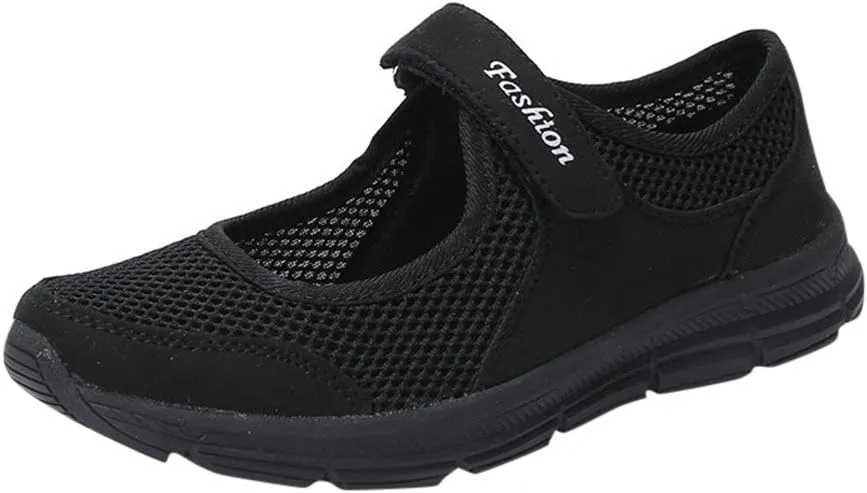 Women's Fashion Sneaker Mesh Slip On Black Non Slip Shoes for Women Comfortable Walking Shoes Women Arch Support Womens Navy Loafers Heeled Sneakers for Women