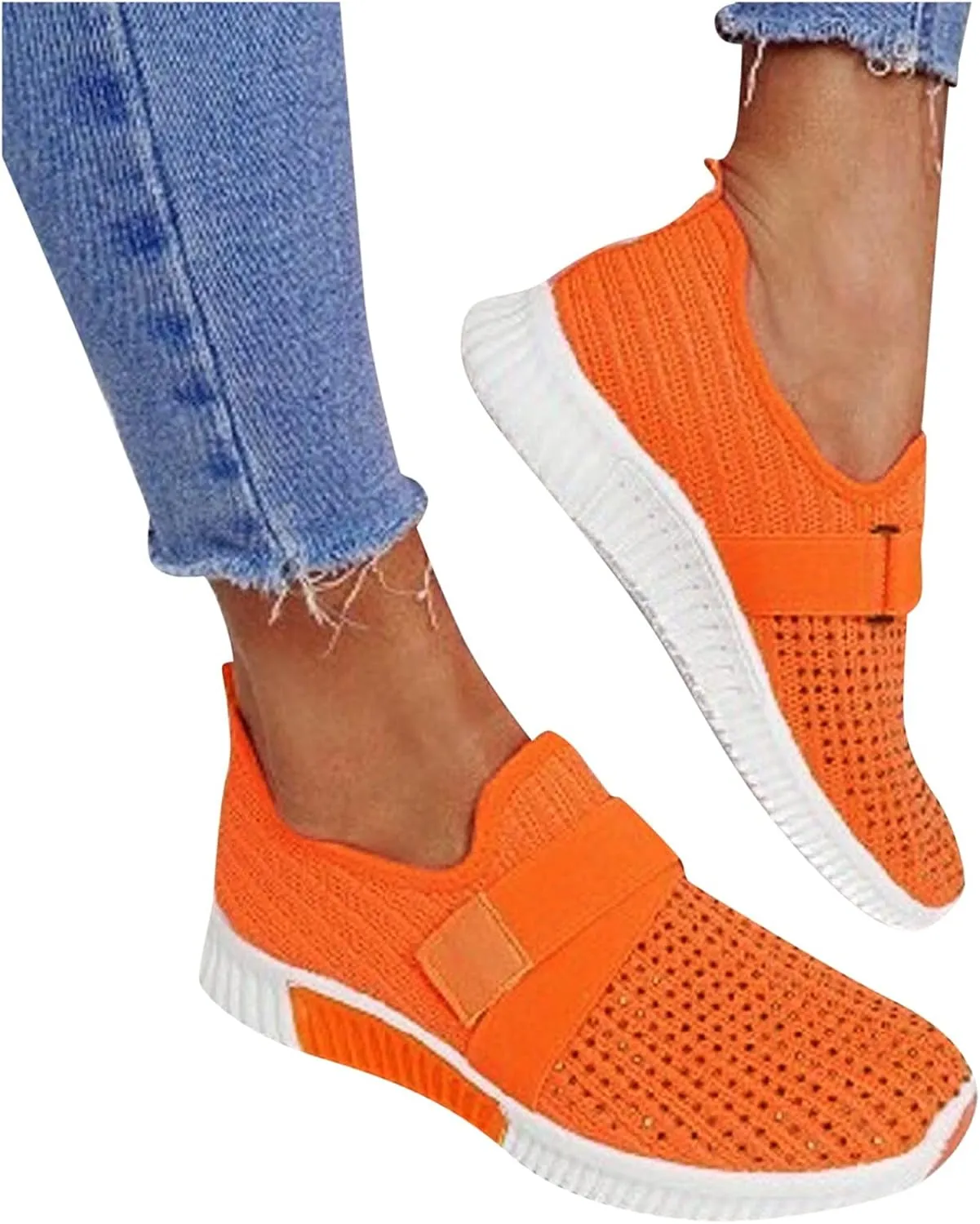 Women's Fashion Sneaker Mesh Slip On Black Non Slip Shoes for Women Comfortable Women Walking Shoes Loafers for Women 2024 High Top Sneakers for Men