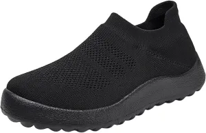Women's Fashion Sneaker Non Slip Breathable Lightweight Comfortable Lace Up Black Running Shoes Loafers with Arch Support for Women White Leather Sneakers