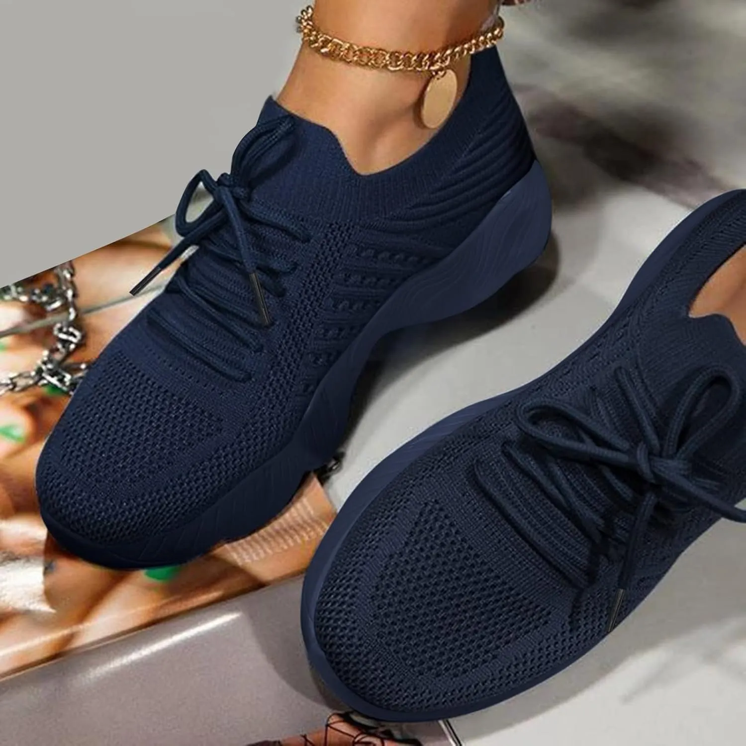 Women's Fashion Sneaker Non Slip Work Wide Comfortable Slip Resistant Work Shoes Womens Shoes Casual Dressy Slip On Loafer Bling Sneakers for Women