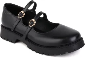 Women's Mary Jane Flats Oxford Shoes Vintage Round Toe Buckle Strap Low Heel Girls Oxfords Dress Shoe
