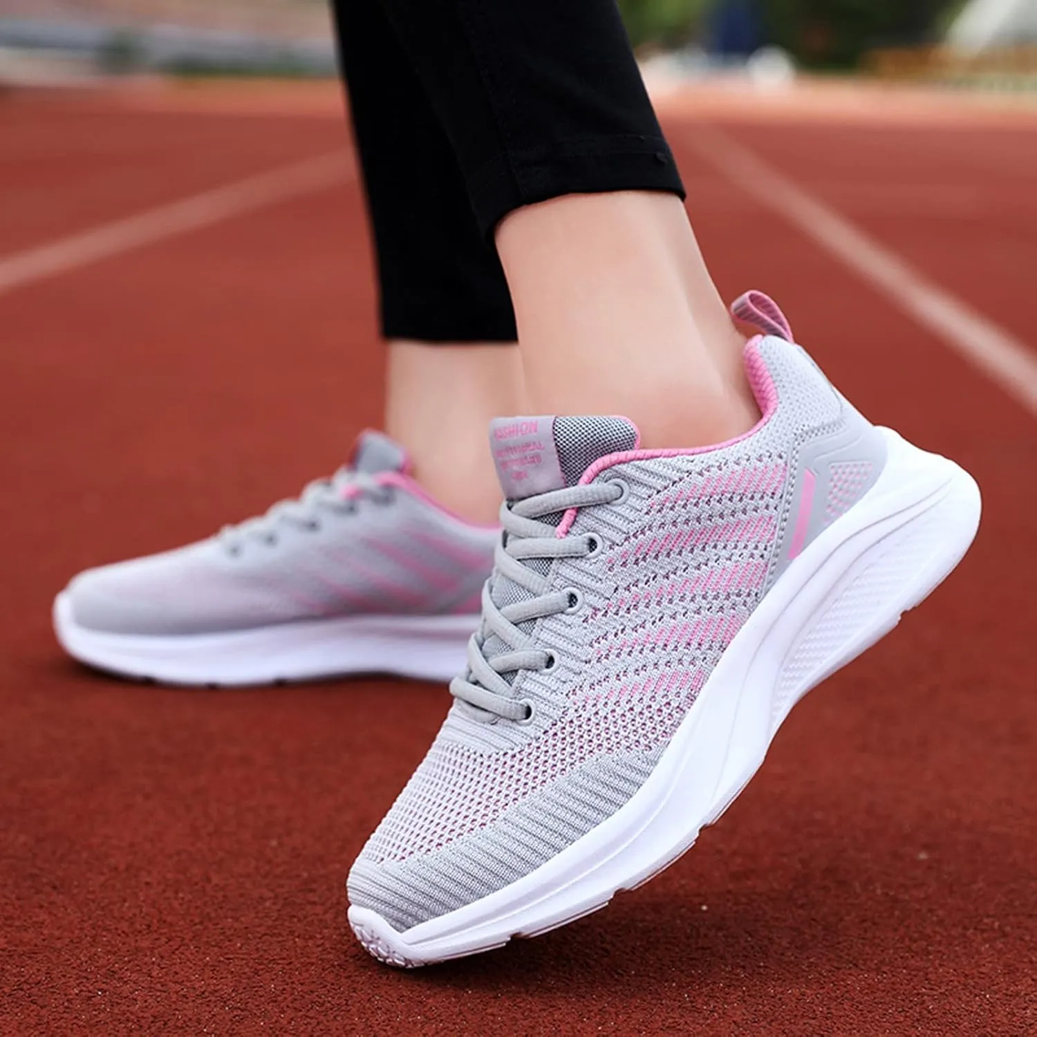 Women's Orthopedic Knit Coral Sneakers Fashion Low Top Sneakers with Platform Comfortable Running Tennis Shoe