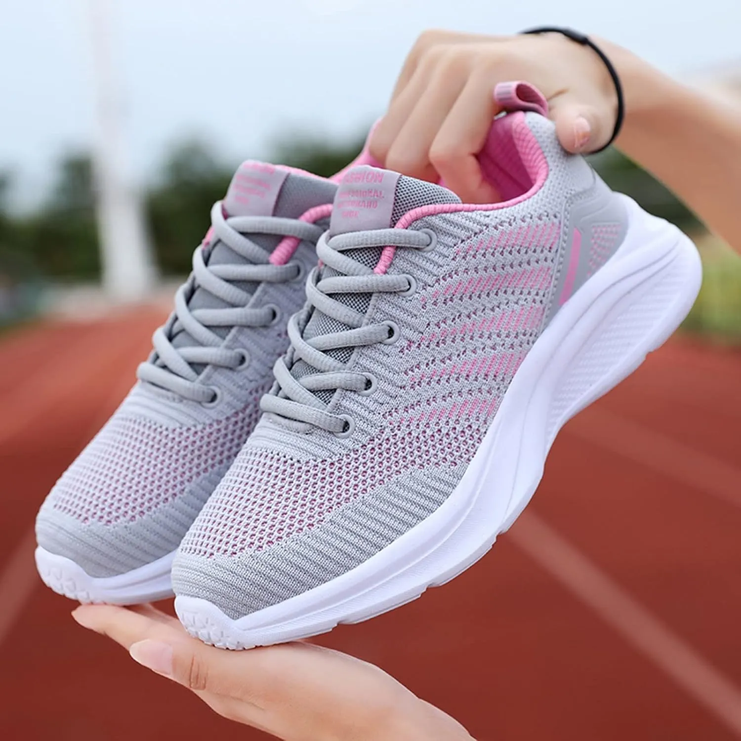 Women's Orthopedic Knit Coral Sneakers Fashion Low Top Sneakers with Platform Comfortable Running Tennis Shoe