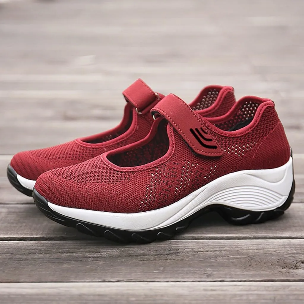 Womens Platform Sneakers Breathable Tennis Shoes Arch Support Fitness Shoes Ankle Paste Fashion Lightweight Running Shoes Hiking Footwear Casual Gym Sports Slip-Ons