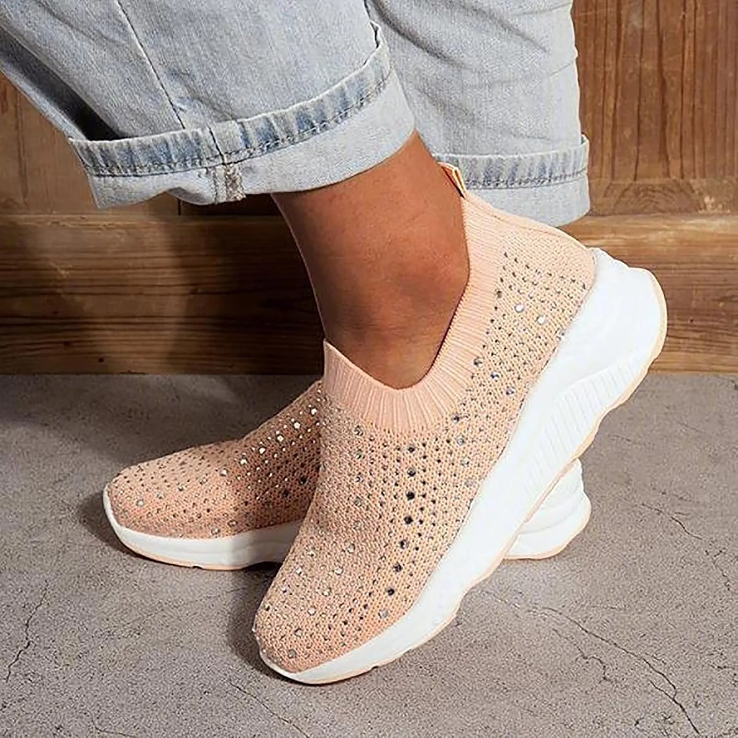 Women's Running Shoes All Black Slip On Walking Shoes for Women Wide Black and White Gym Shoes Women Womens High Top Sneakers Zapatos Antiderrapantes para Cocina De Mujer