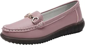 Women's Slip On Loafer Shoes Fashion Leather Shoes Non Slip Versatile Dress Shoes Business Casual Shoes