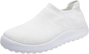 Women's Slip on Shoes Canvas Sneakers Loafers Non Slip Mens Casual Shoes Wide Width Brown Casual Shoes Walking Sneakers Waterproof Tennis Shoe White Loafers
