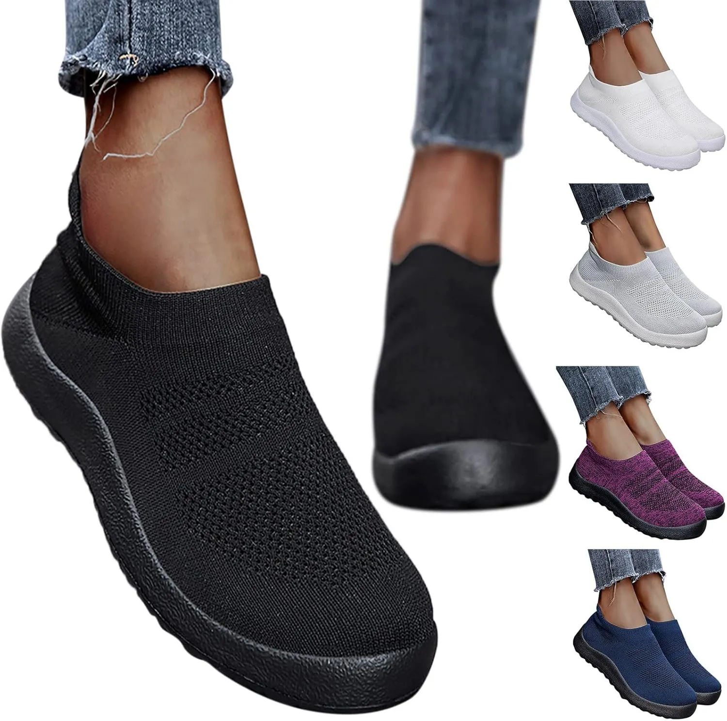 Women's Slip on Shoes Canvas Sneakers Loafers Non Slip Mens Casual Shoes Wide Width Brown Casual Shoes Walking Sneakers Waterproof Tennis Shoe White Loafers