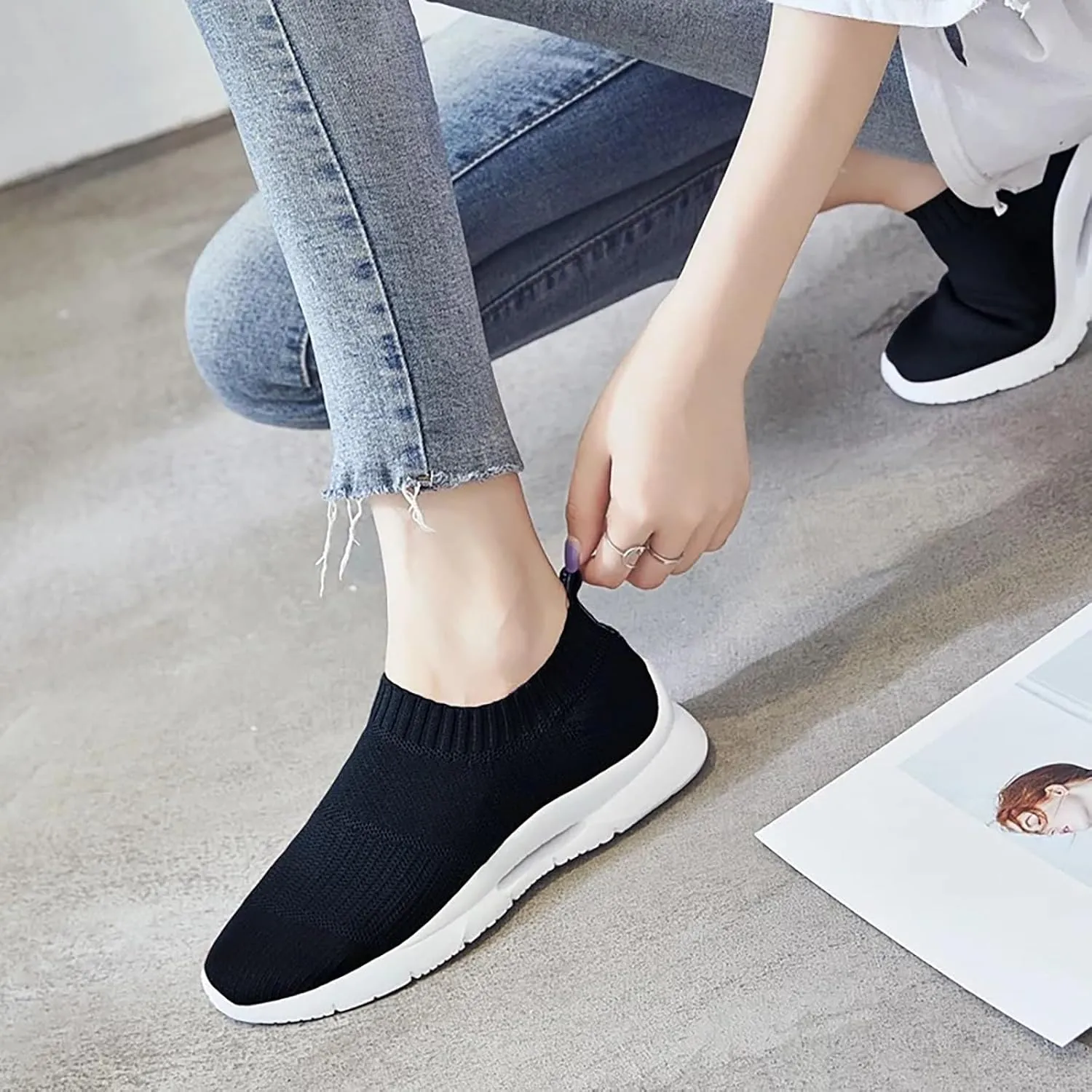 Women’s Slip-On Shoes Casual Lace-Free Walking Loafers Mens Running Shoes Wide Feet Men's Casual Dress Shoes Black Platform Sneaker Brown Tennis Shoe Casual Loafers