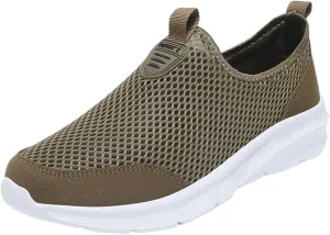Women's Slip On Sneakers Lightweight Breathable Walking Shoes Women Flat Feet White Casual Shoes Walking Sneakers Brown Tennis Shoe White Loafers