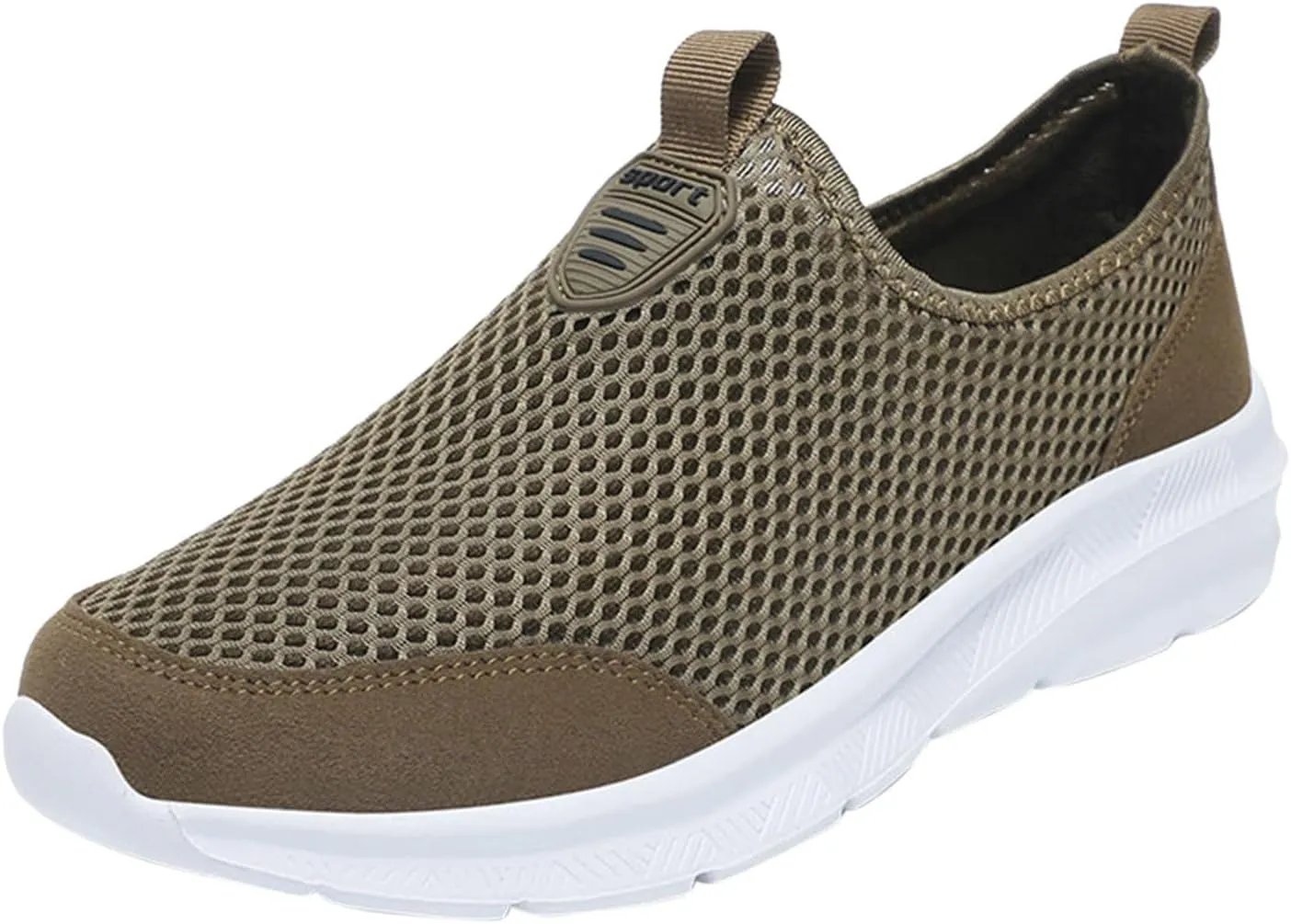Women's Slip On Sneakers Lightweight Breathable Walking Shoes Women Flat Feet White Casual Shoes Walking Sneakers Brown Tennis Shoe White Loafers