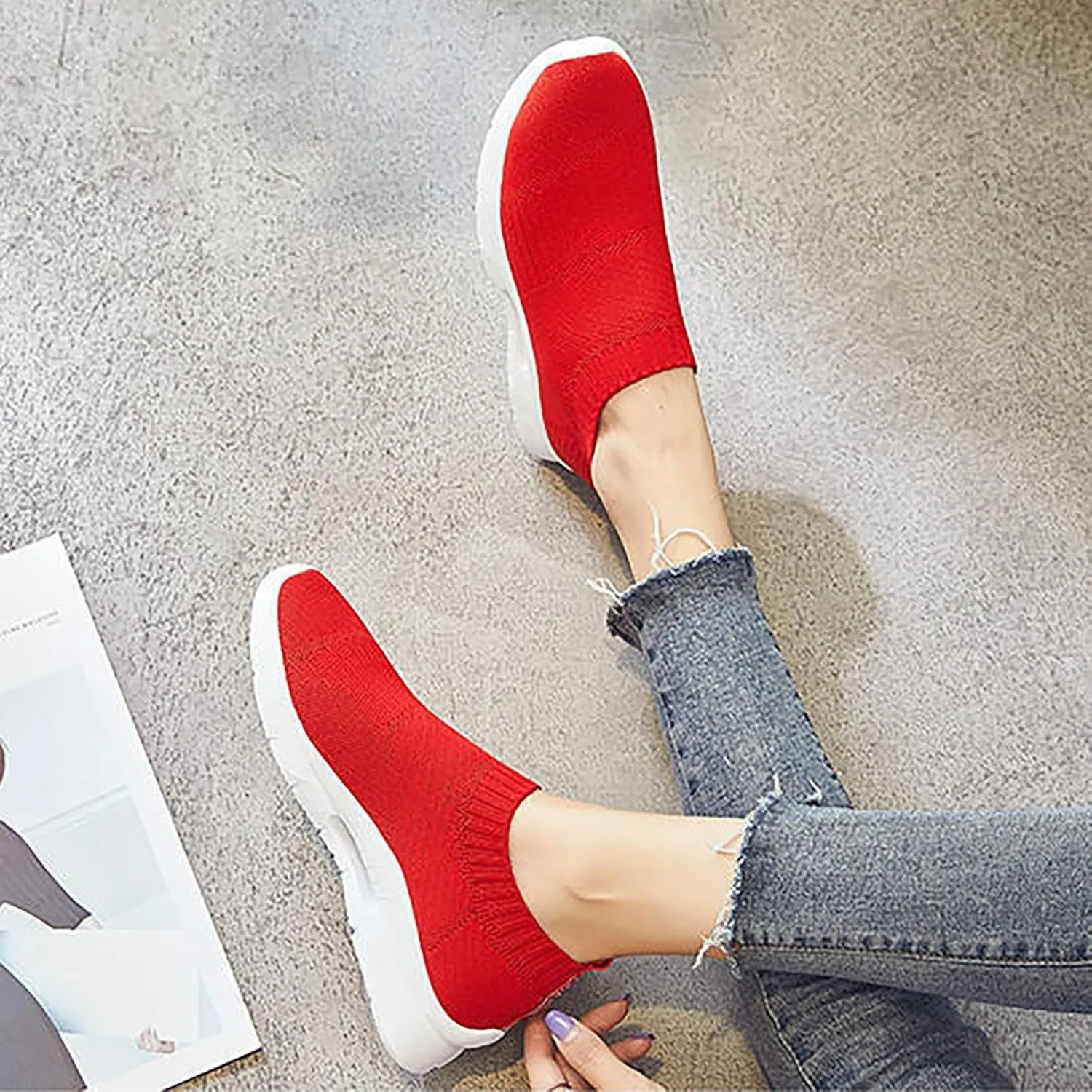 Womens Slip on Walking Shoes Comfort Lightweight Mens Dress Shoes Jogging Brown Casual Shoes Wedge Sneakers Brown Tennis Shoe Cross Trainer Shoe