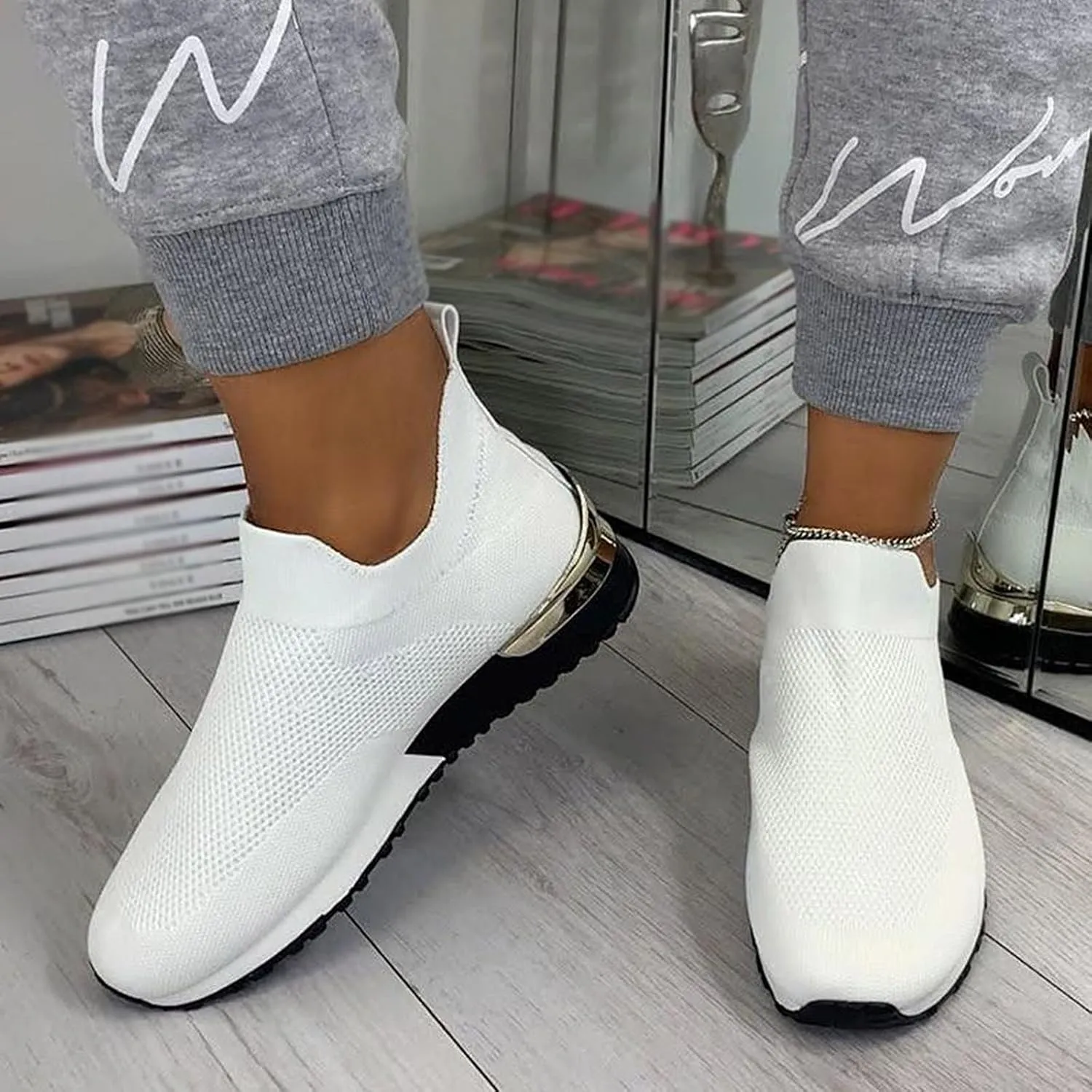 Womens Slip On Walking Shoes Non Slip Running Shoes Tennis Shoes Men Fashion Dress Casual Shoes Women Shoes Sneakers Waterproof Tennis Shoe Cross Trainer Shoe