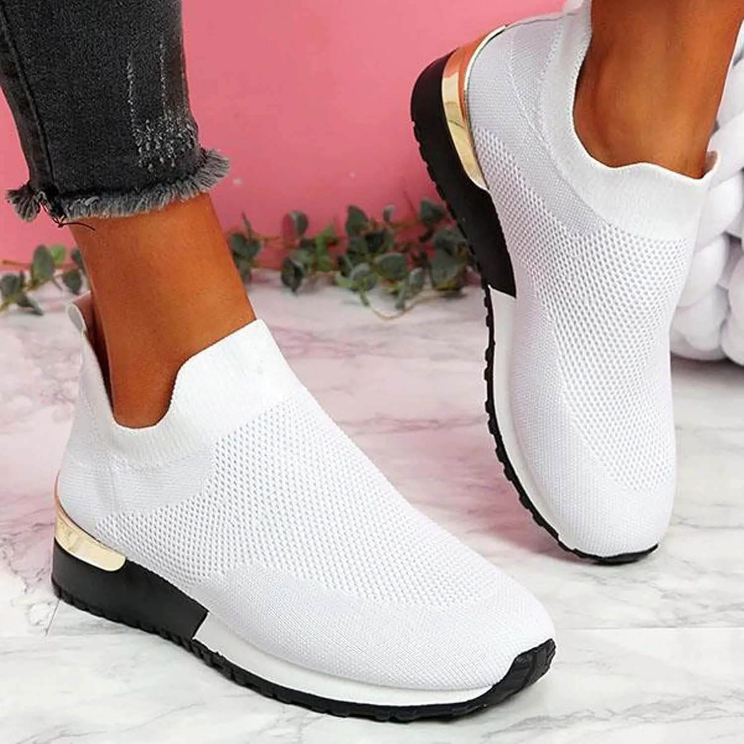Womens Slip On Walking Shoes Non Slip Running Shoes Tennis Shoes Men Fashion Dress Casual Shoes Women Shoes Sneakers Waterproof Tennis Shoe Cross Trainer Shoe