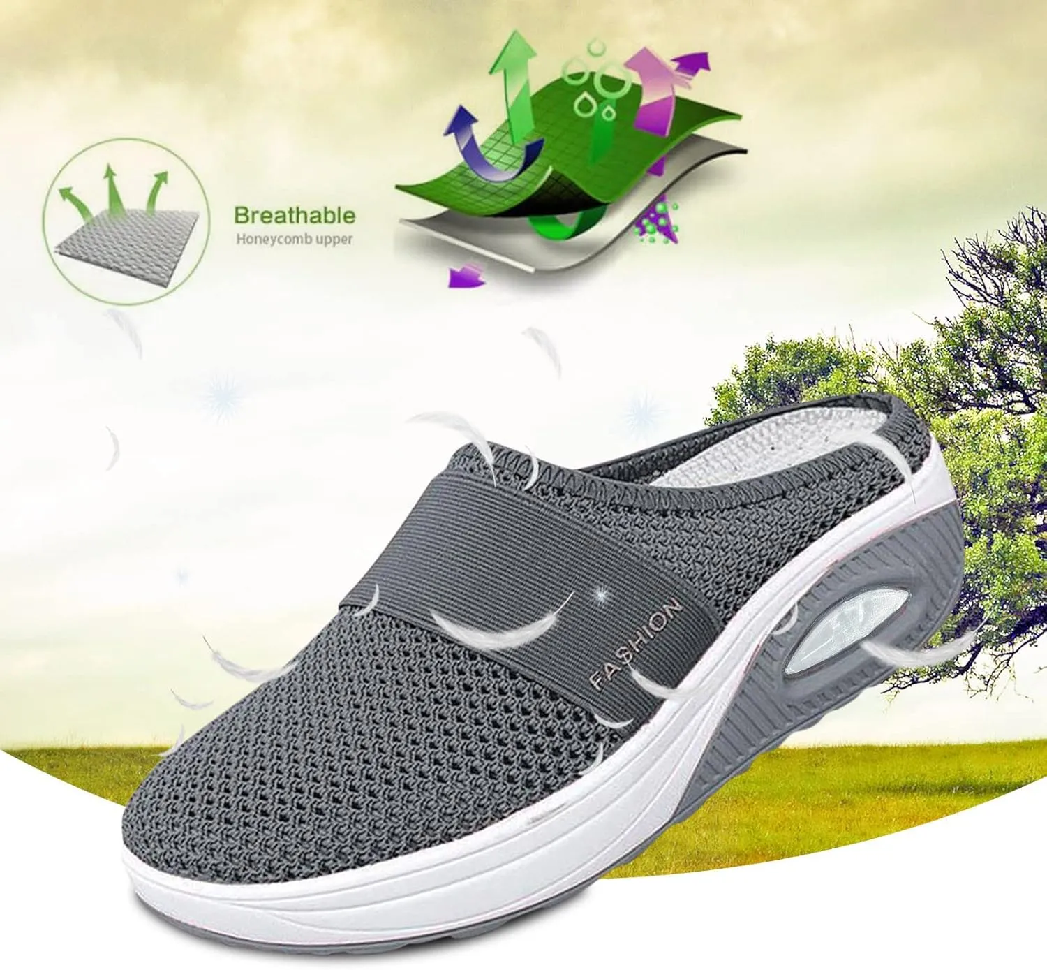Womens Sneakers 7.5 Wide Width Slip On Shoes for Women with Arch Support Womens Running Sneakers Wide Toe Box Plantar Fasciitis Shoes Women Slip Ons Wide Tenis para Trabajo De Mujer Antideslizante