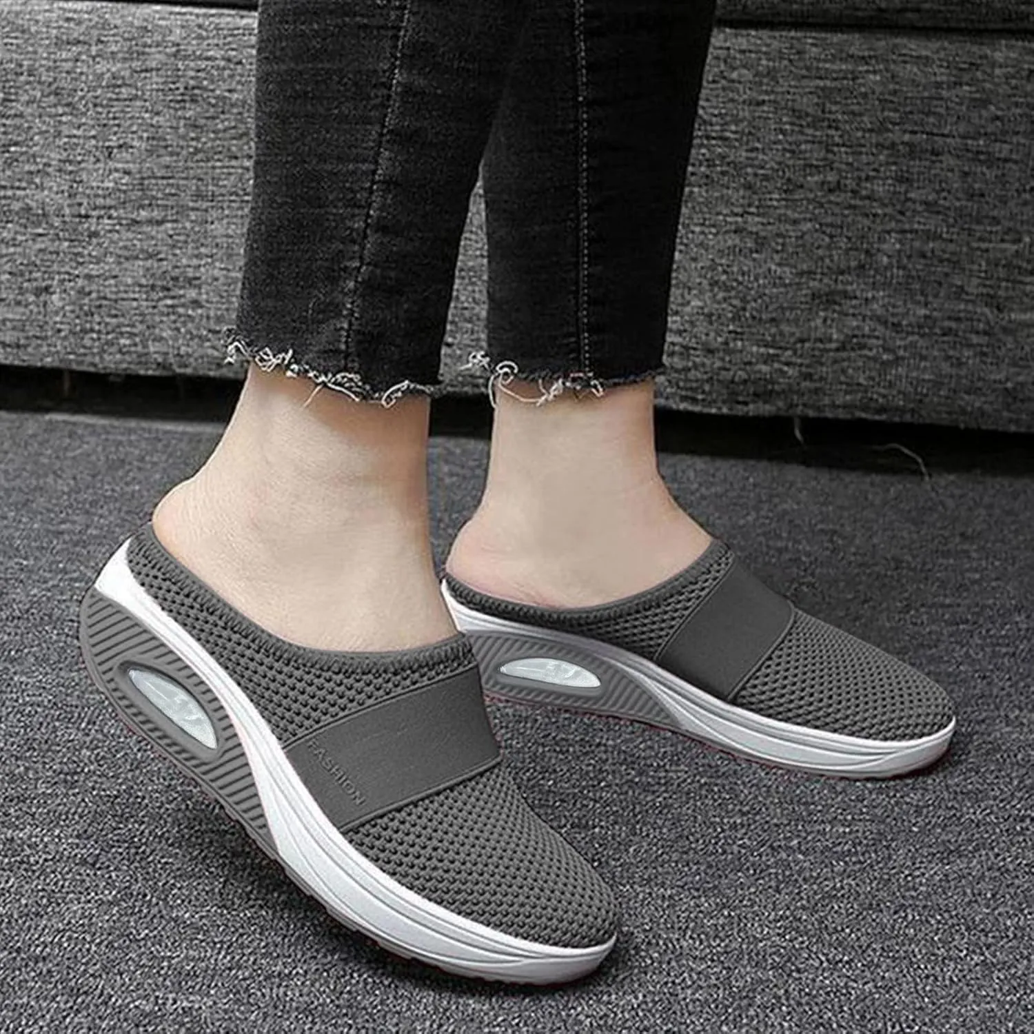Womens Sneakers 7.5 Wide Width Slip On Shoes for Women with Arch Support Womens Running Sneakers Wide Toe Box Plantar Fasciitis Shoes Women Slip Ons Wide Tenis para Trabajo De Mujer Antideslizante
