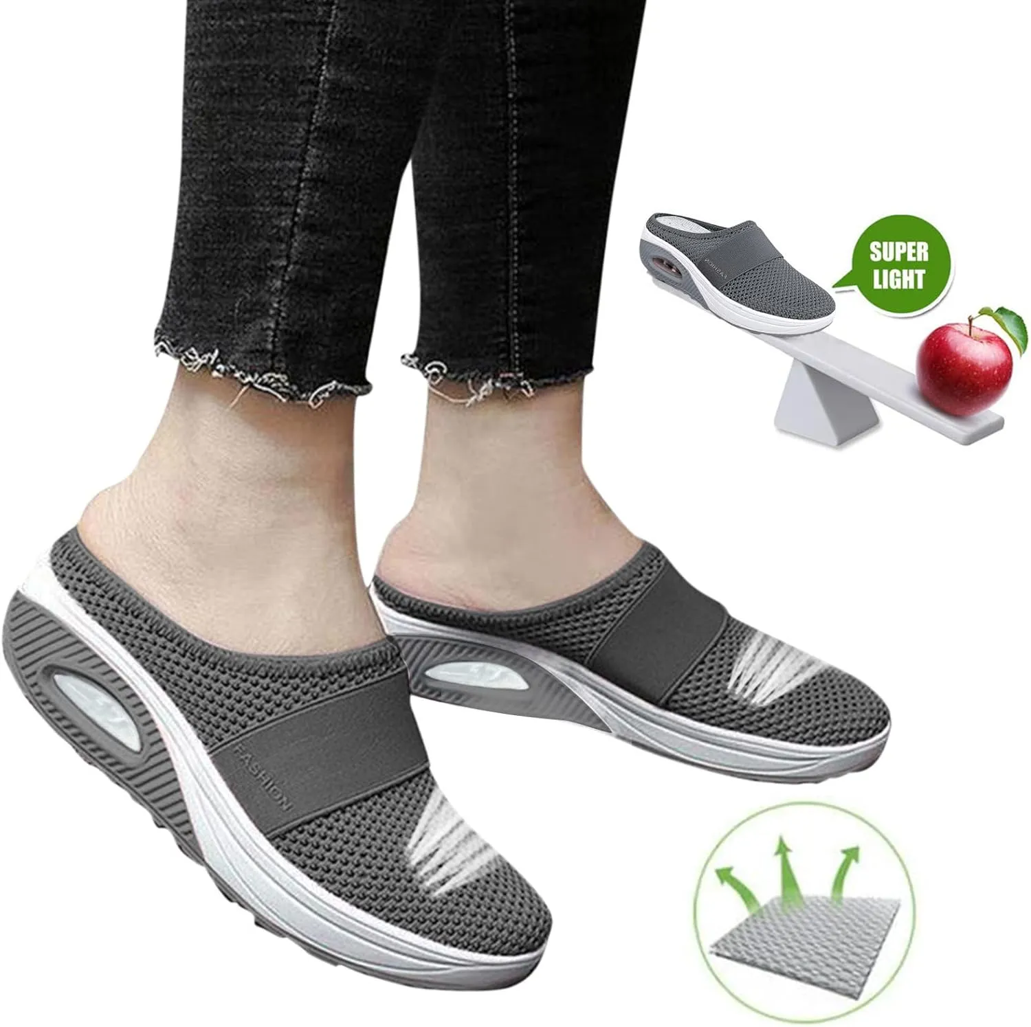 Womens Sneakers 7.5 Wide Width Slip On Shoes for Women with Arch Support Womens Running Sneakers Wide Toe Box Plantar Fasciitis Shoes Women Slip Ons Wide Tenis para Trabajo De Mujer Antideslizante