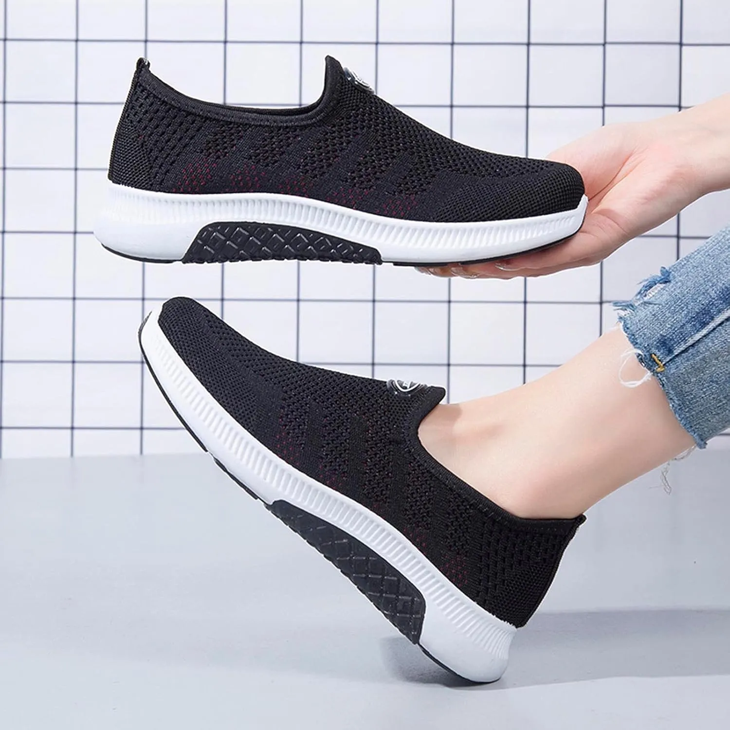Women's Sneakers with Arch Support Wide Zapatos Negros para Mujer De Tacones Con Plataforma Black Shoes Women Casual Dressy Women Sneakers Black Casual Zapatos De Tacones para Mujer Elegantes Negros