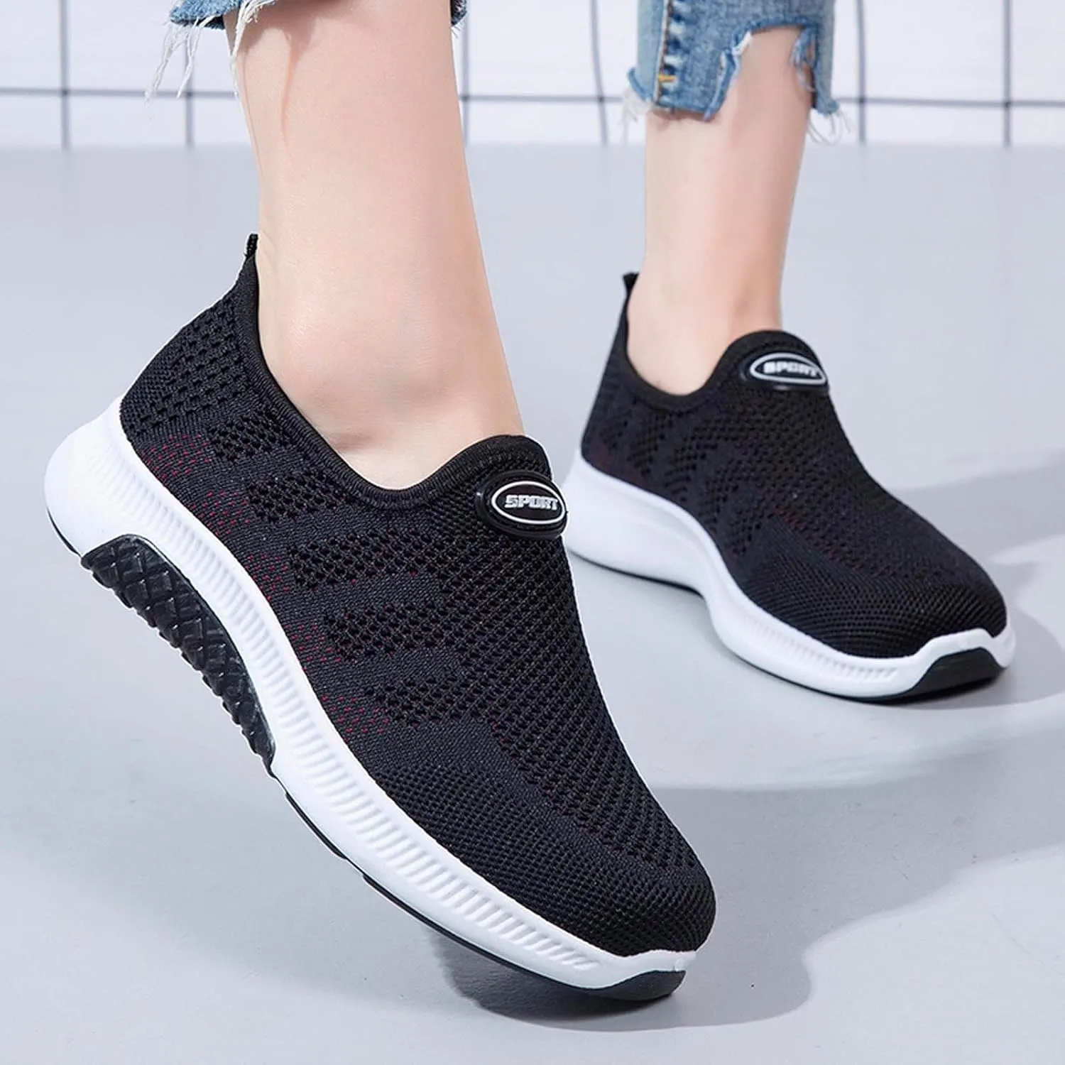Women's Sneakers with Arch Support Wide Zapatos Negros para Mujer De Tacones Con Plataforma Black Shoes Women Casual Dressy Women Sneakers Black Casual Zapatos De Tacones para Mujer Elegantes Negros