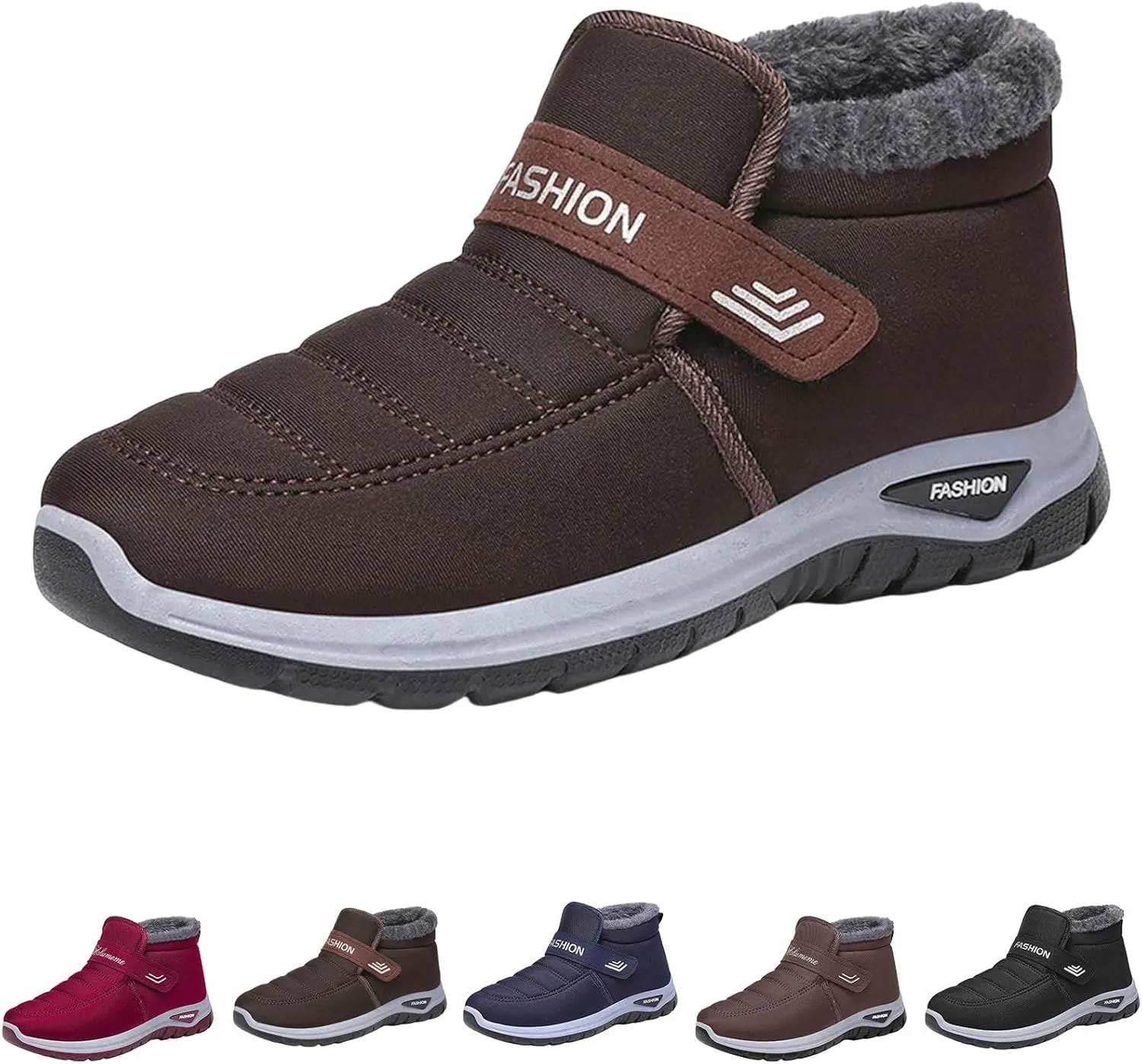 Women's Snow Boots with Heels Winter Boots for Ladies Non Slip Womens Fur Lined Ankle Boot Barefoot Shoes Grounded Footwear Hiking Platform Boots Men Mens Booties Winter