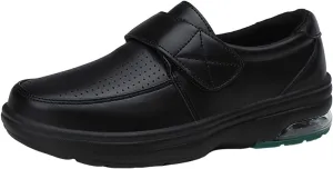 Womens Tennis Shoes Soft Bottom Leather Shoes Hook&Loop Cushion Shoes Arch Support Orthopedic Shoes for Women