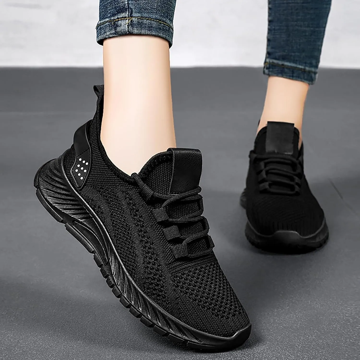 Womens Tennis Shoes Womens Sneakers Wide Width Womens Loafers with Arch Support Flat Heel Closed Toe Christmas Dress Shoes for Women Comfort Cute Casual Slip On Lightweight