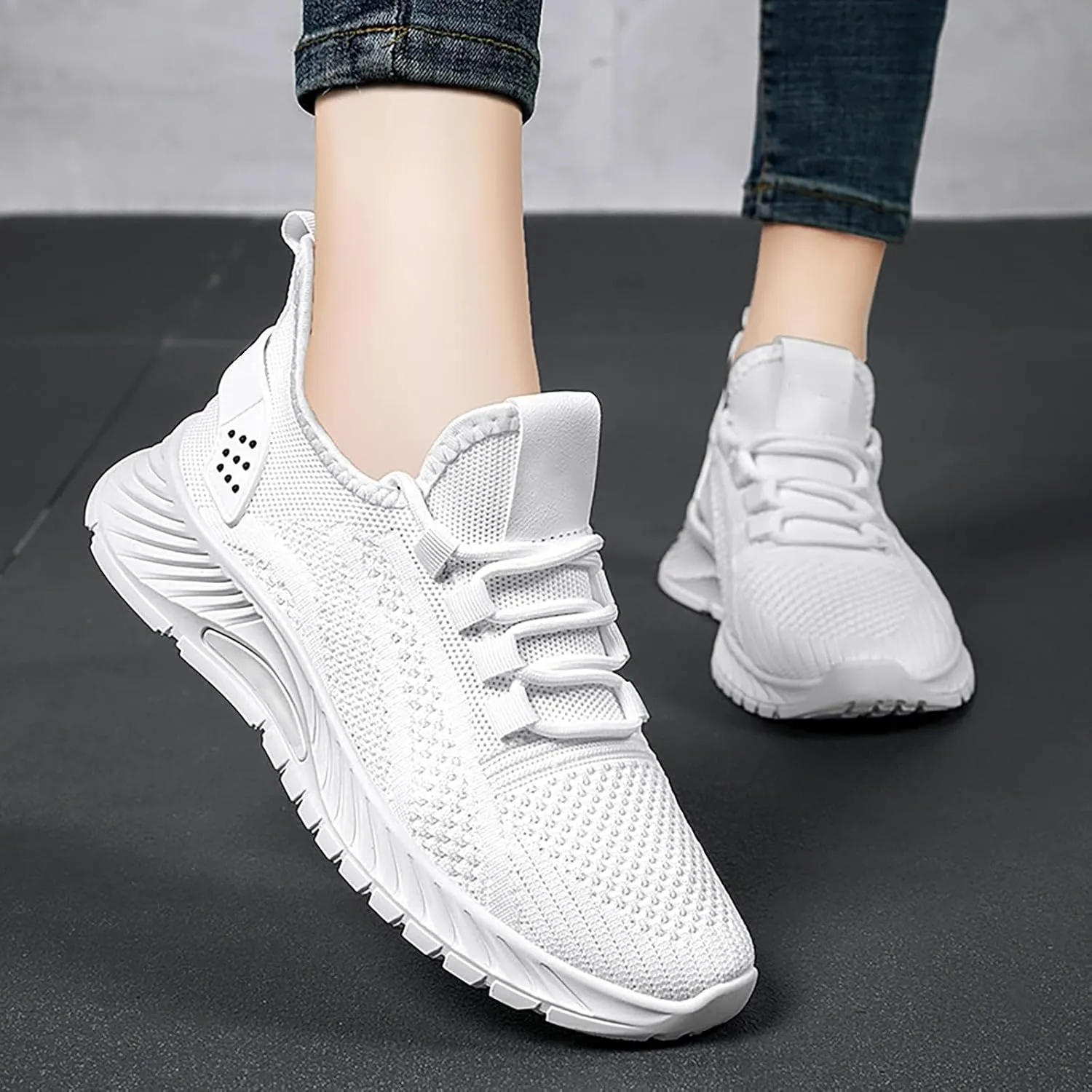 Womens Tennis Shoes Womens Sneakers Wide Width Womens Loafers with Arch Support Flat Heel Closed Toe Christmas Dress Shoes for Women Comfort Cute Casual Slip On Lightweight
