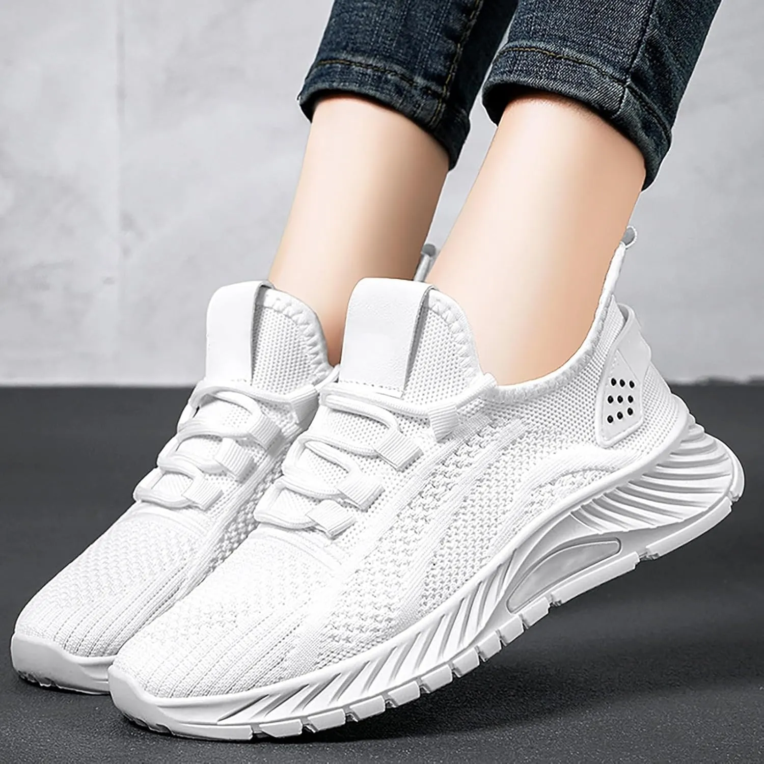 Womens Tennis Shoes Womens Sneakers Wide Width Womens Loafers with Arch Support Flat Heel Closed Toe Christmas Dress Shoes for Women Comfort Cute Casual Slip On Lightweight