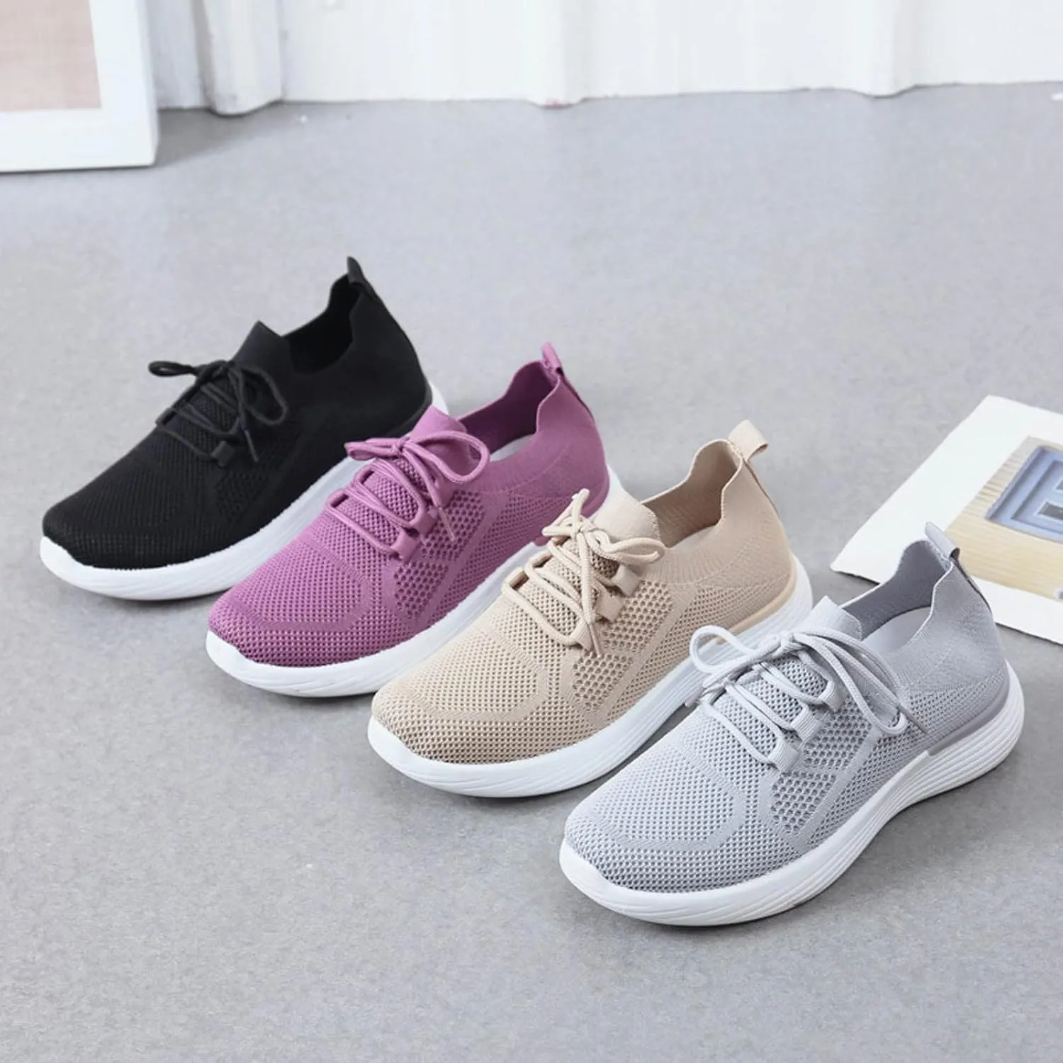 Womens Trail Running Shoes 7.5 Wide Womens Running Shoes Size 9.5 White Womens Non Slip Winter Shoes Womens Shoes 7.5 Wide Width Sneakers All Black Tennis Shoes for Women Slip On