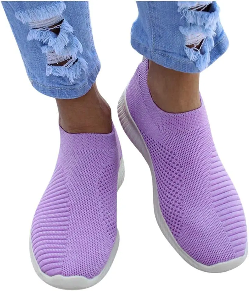 Women's Walking Shoes Cushion Comfortable Breeze Shoes Slip On Shoes Women Walking Women Casual Shoes Platform Sneakers Red Tennis Shoe Cross Trainer Shoe