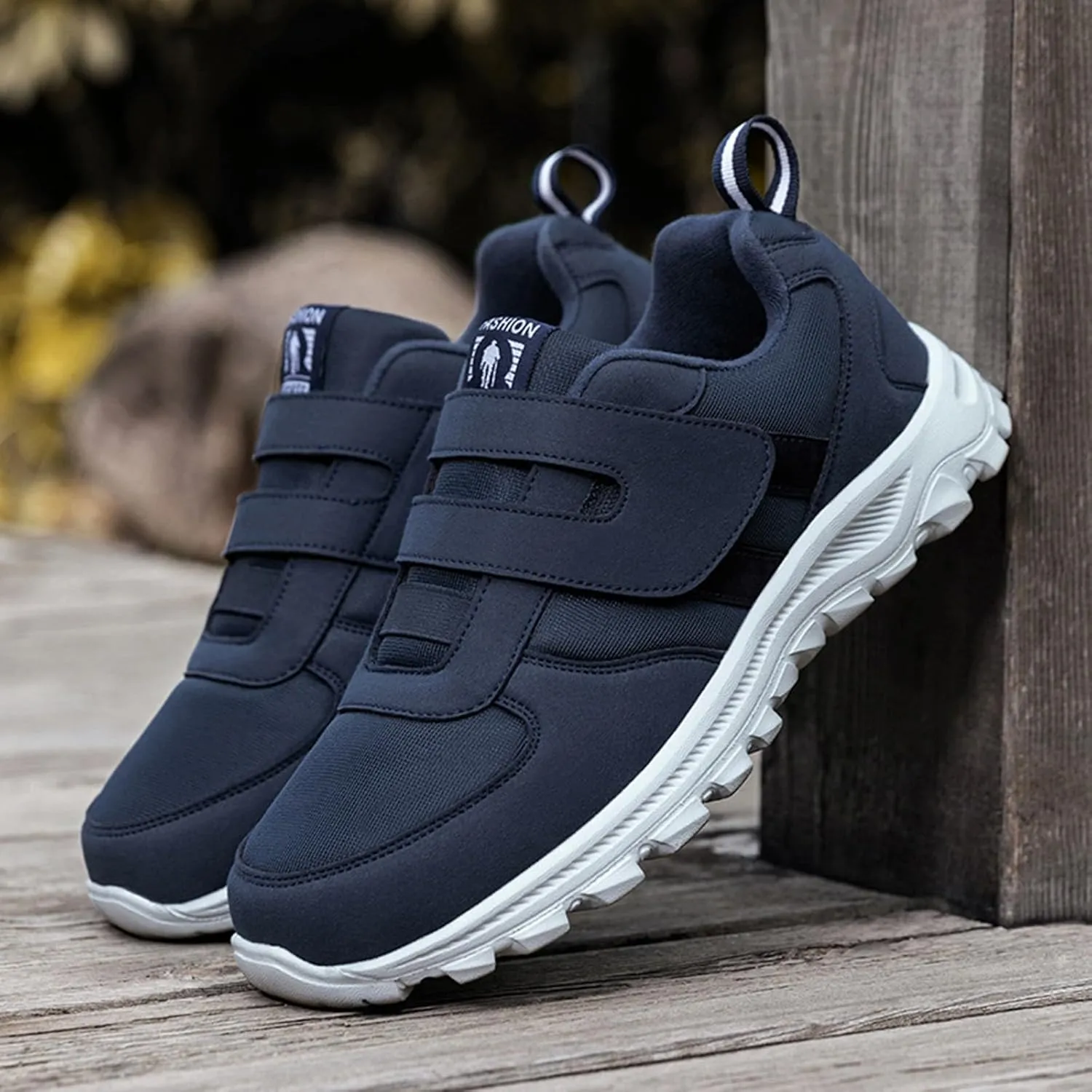 Womens Walking Shoes Men Hook and Loop Walking Shoes Wide Width Shoes Non-Slip Breathable Lightweight Pain Relief