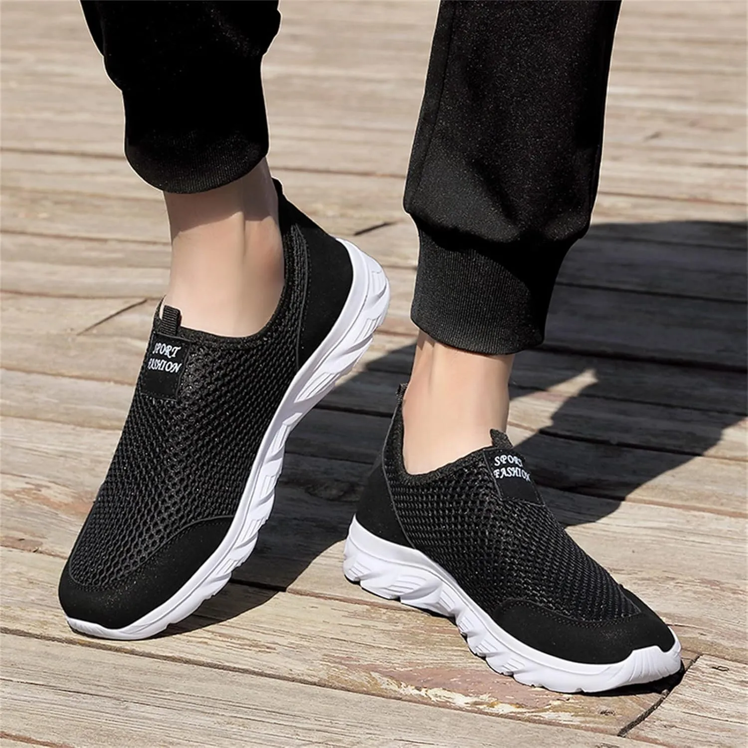 Womens Walking Shoes Sock Casual Ladies Fashion Sneakers Non Slip Work Shoes Women Comfort Casual Shoes for Fall Black Sneakers Red Tennis Shoe Loafers Casual Slip On