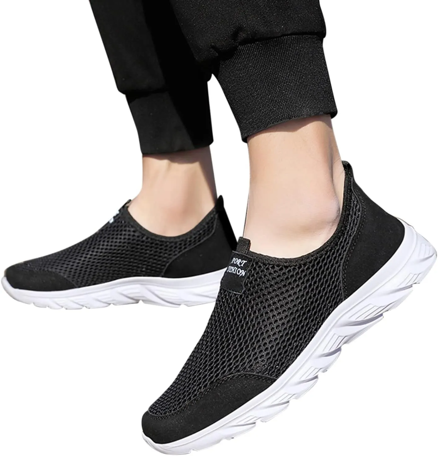 Womens Walking Shoes Sock Casual Ladies Fashion Sneakers Non Slip Work Shoes Women Comfort Casual Shoes for Fall Black Sneakers Red Tennis Shoe Loafers Casual Slip On