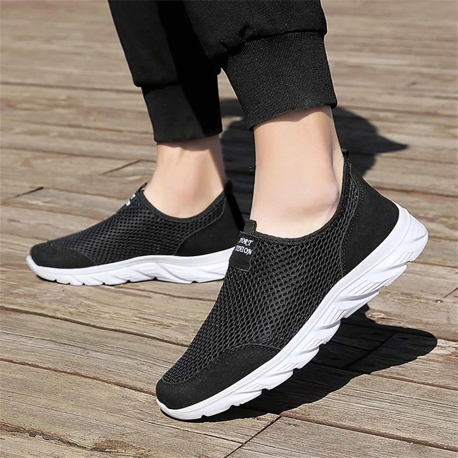 Womens Walking Shoes Sock Casual Ladies Fashion Sneakers Non Slip Work Shoes Women Comfort Casual Shoes for Fall Black Sneakers Red Tennis Shoe Loafers Casual Slip On