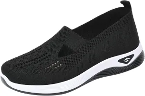 Womens Walking Shoes Sock Sneakers Knit Upper Non Slip Shoes Breathable Lightweight Mesh Platform Athletic Shoes