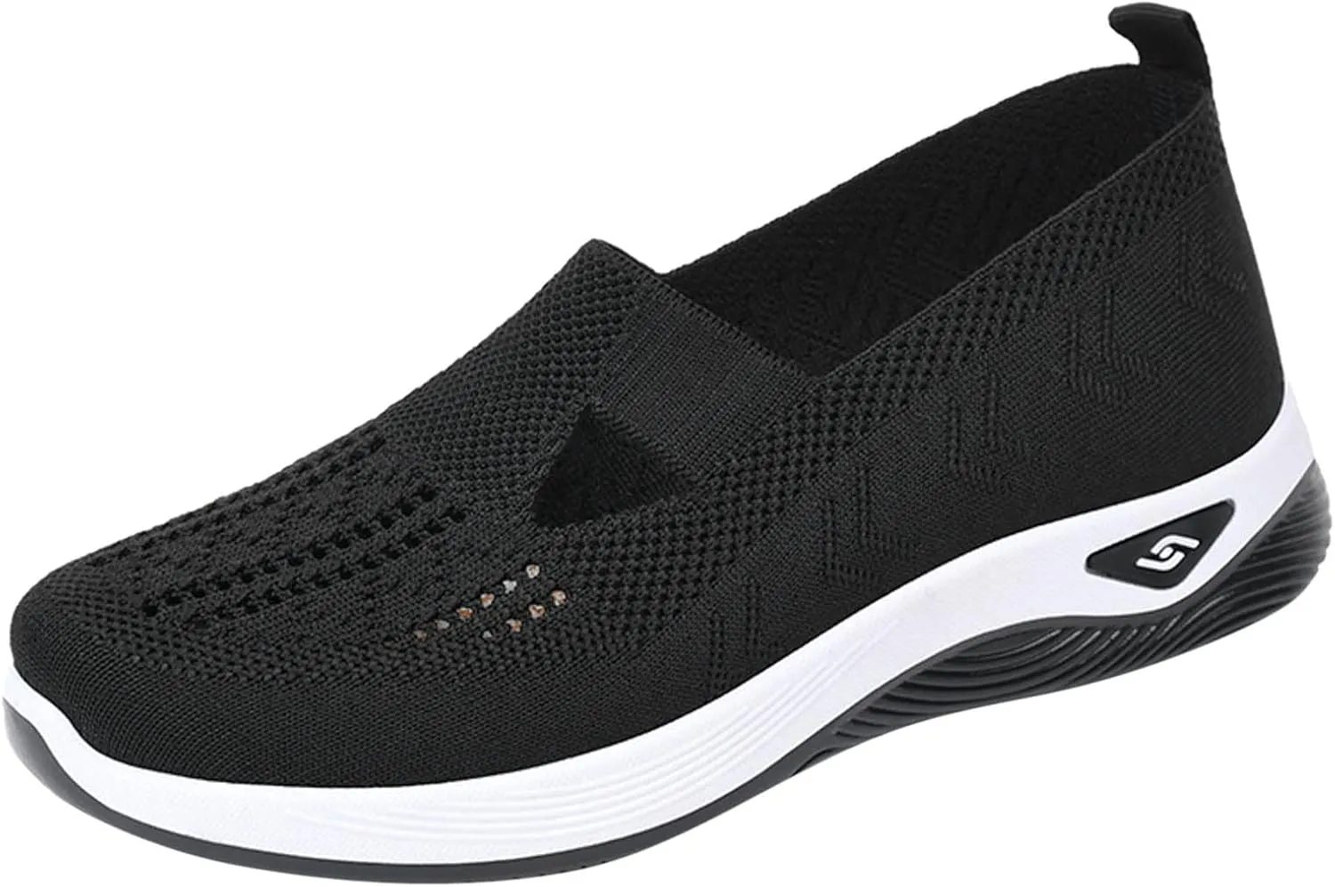 Womens Walking Shoes Sock Sneakers Knit Upper Non Slip Shoes Breathable Lightweight Mesh Platform Athletic Shoes