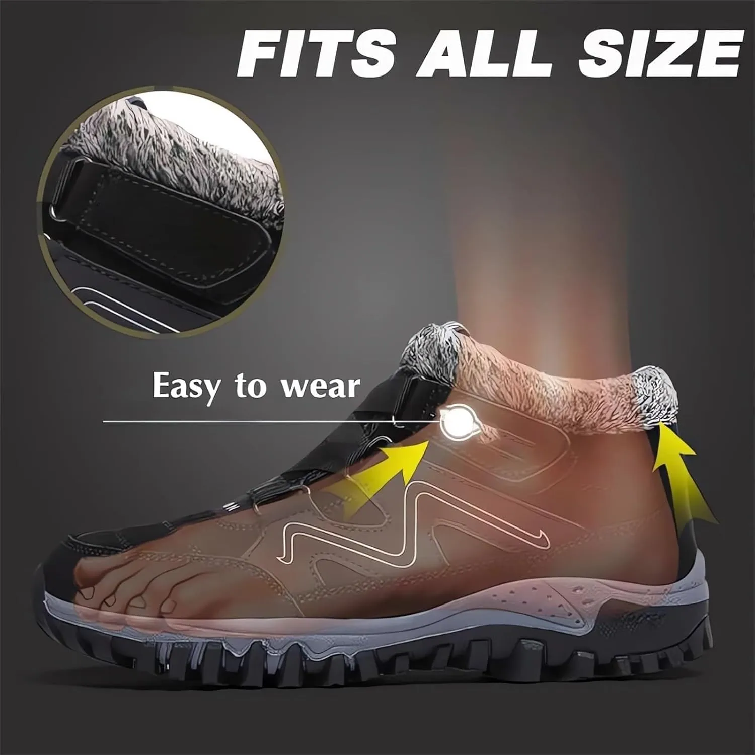 Womens Winter Boots Slip On Mens Hiking Sneakers Shoes with Fur Lined Adults Slip On Boots Barefoot Shoes Grounded Footwear Mens Running Shoes Snow Booties for Men