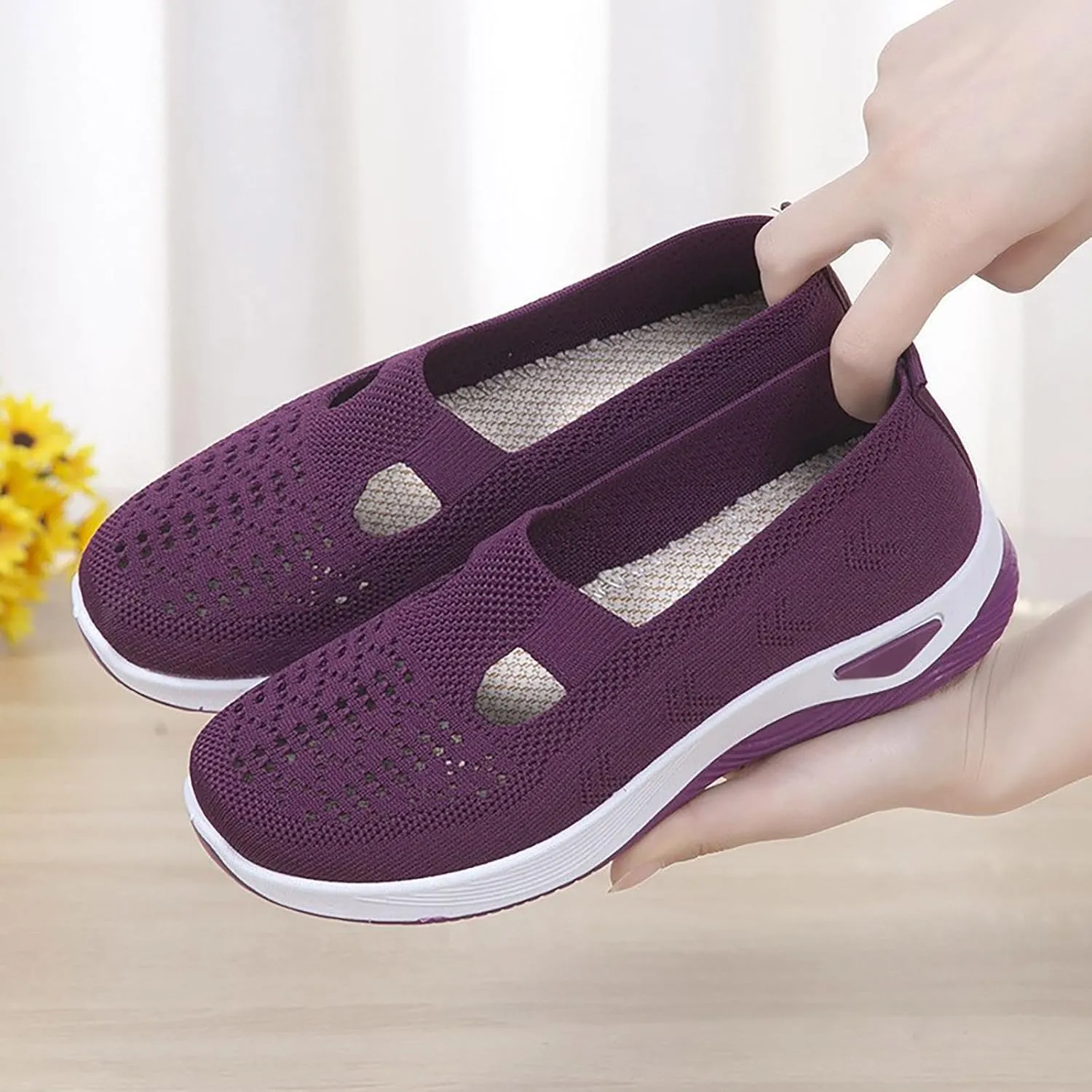Women's Woven Orthopedic Breathable Soft Shoes Mens Tennis Shoes Casual Woman Shoes Casual Dress Sneakers Platform Tennis Shoe Loafers Casual Slip On