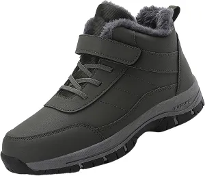 Work Boots for Men Composite Hiking Sneakers Zip Up Fur Lined Women's Safety Toe Shoes Insulated Waterproof Work Shoes Non-Slip Hike Grounded Footwear