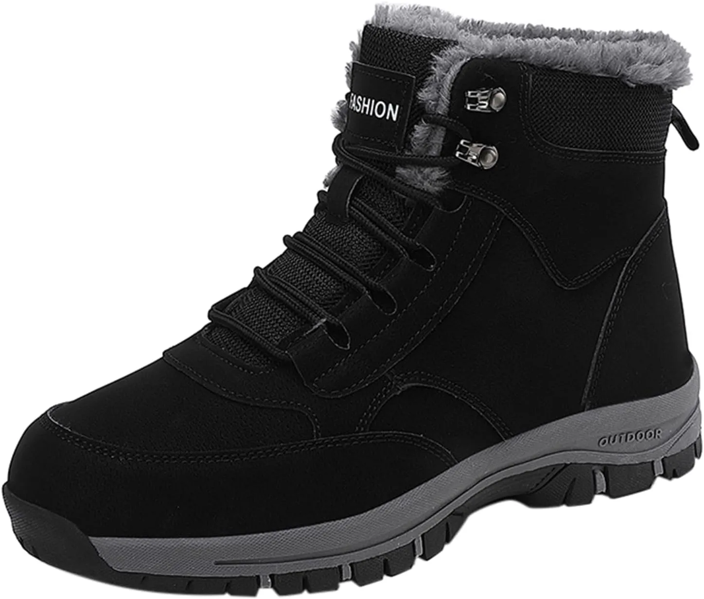 Work Boots for Men Soft Toe Hiking Sneakers Fur Lined Ankle Boot Womens Safety Toe Shoes Comfortable Mid Waterproof Outdoor Botas Lightweight Hike Grounded Footwear