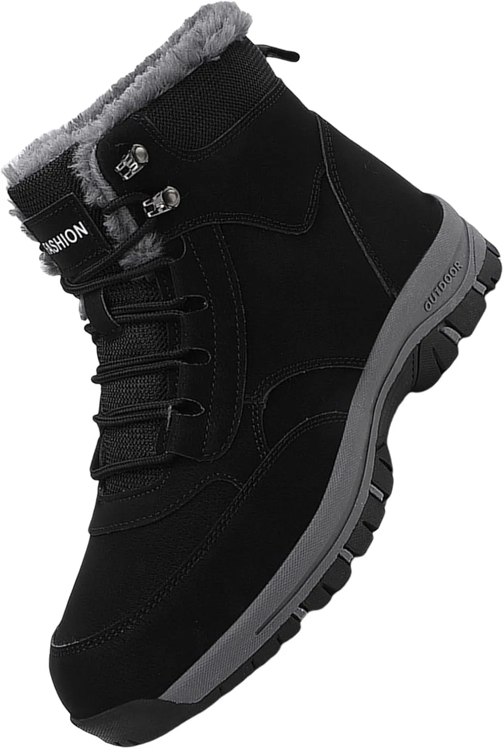 Work Boots for Men Waterproof Hiking Sneakers Shoes with Fur Lined Workout Shoes for Women Insulated Winter Outdoor Botas Waterproof Non Slip Hike Grounded Footwear