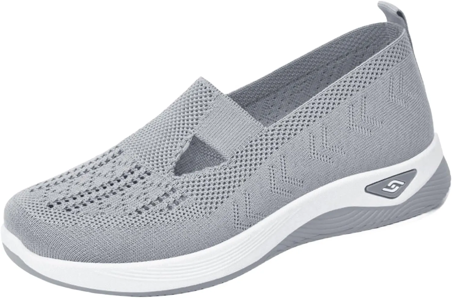 ZWRXW Orthopedic Flats for Women Lightweight Comfortable Arch Support Sneaker Breathable Knitted Soft Non-Slip Mesh Up Footwear Woven Work Walking Shoe